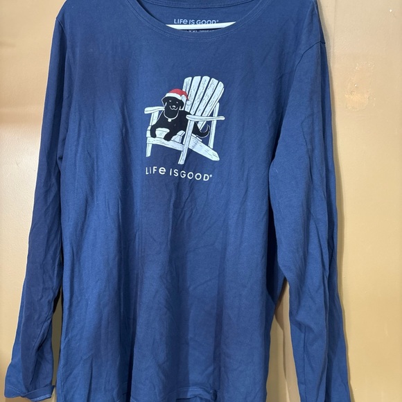 HC664 WOMEN'S SIZE XXL  LIFE IS GOOD TEE NWT Blue Long Sleeve - Picture 3 of 6